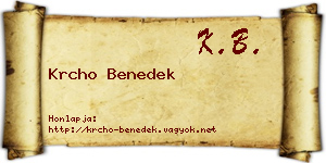 Krcho Benedek névjegykártya